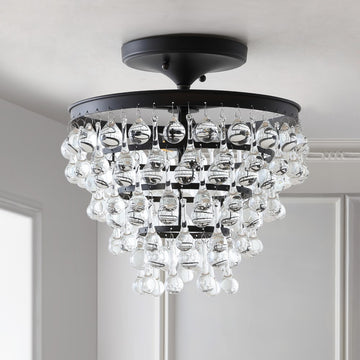 Toronto Metal/Crystal LED Flush Mount - JONATHAN Y